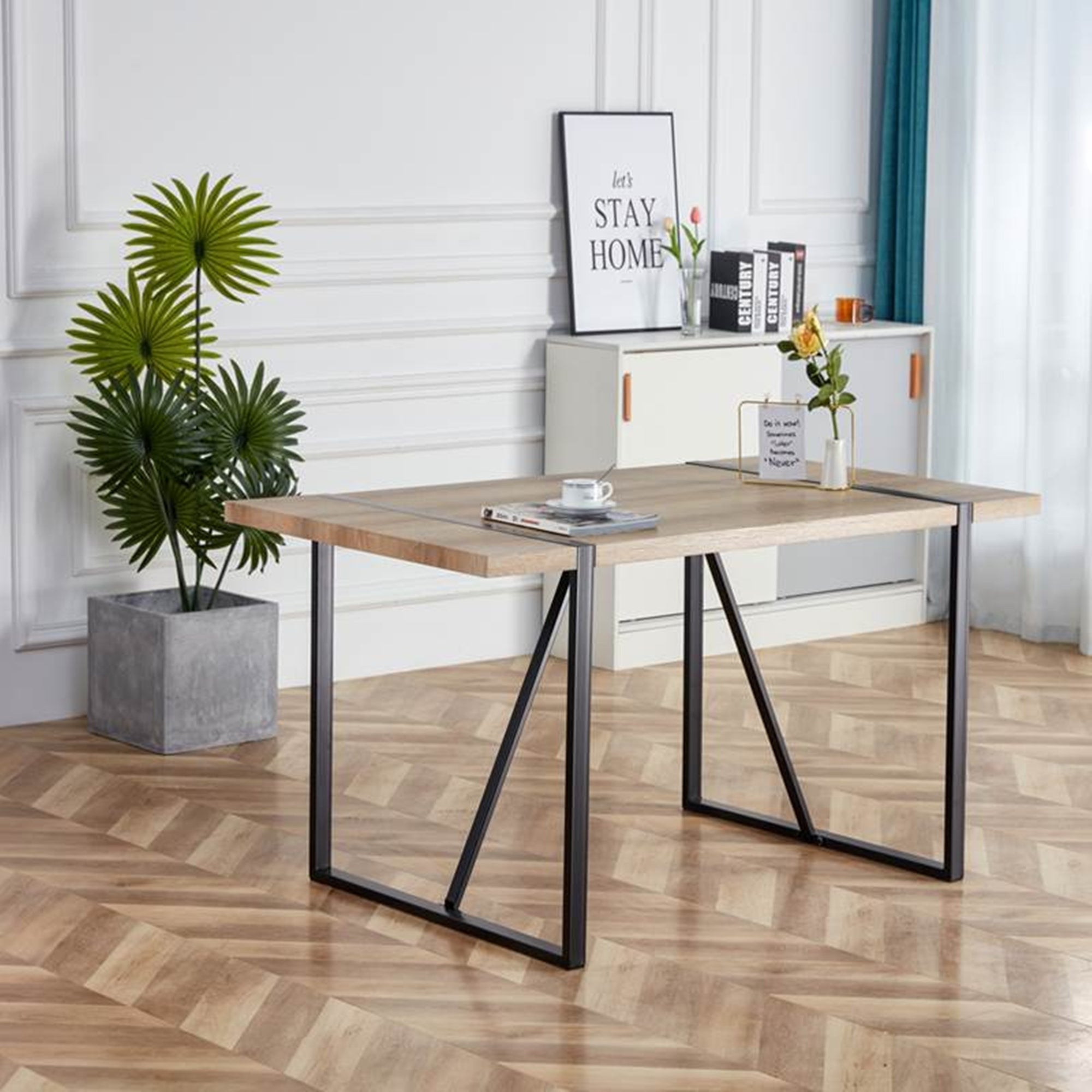 Table with Stylish Metal Frame
