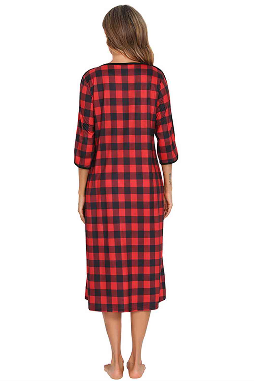 Pajama Dress with Round Neck