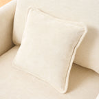 Modern Reading Armchair with Cushion, Beige