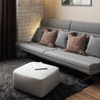 Nate Square Pouf Patterned Grey Melange