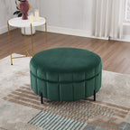 Upholstered Round Ottoman With Reversible Lid