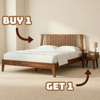 Kaylin Solid Wood Bed Frame & Nightstand