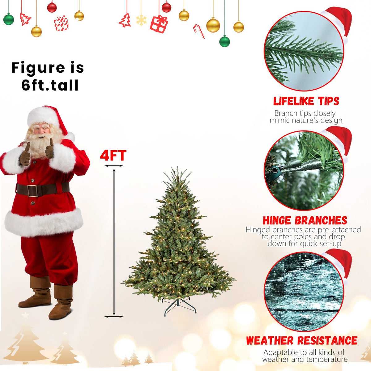 LED Evergreen Christmas Tree - 5 ft tall