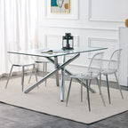 Transparent Dining Chairs, 6 pc Set