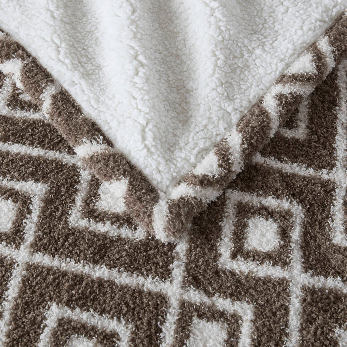 Heated Throw, Chocolate Geometric Pattern