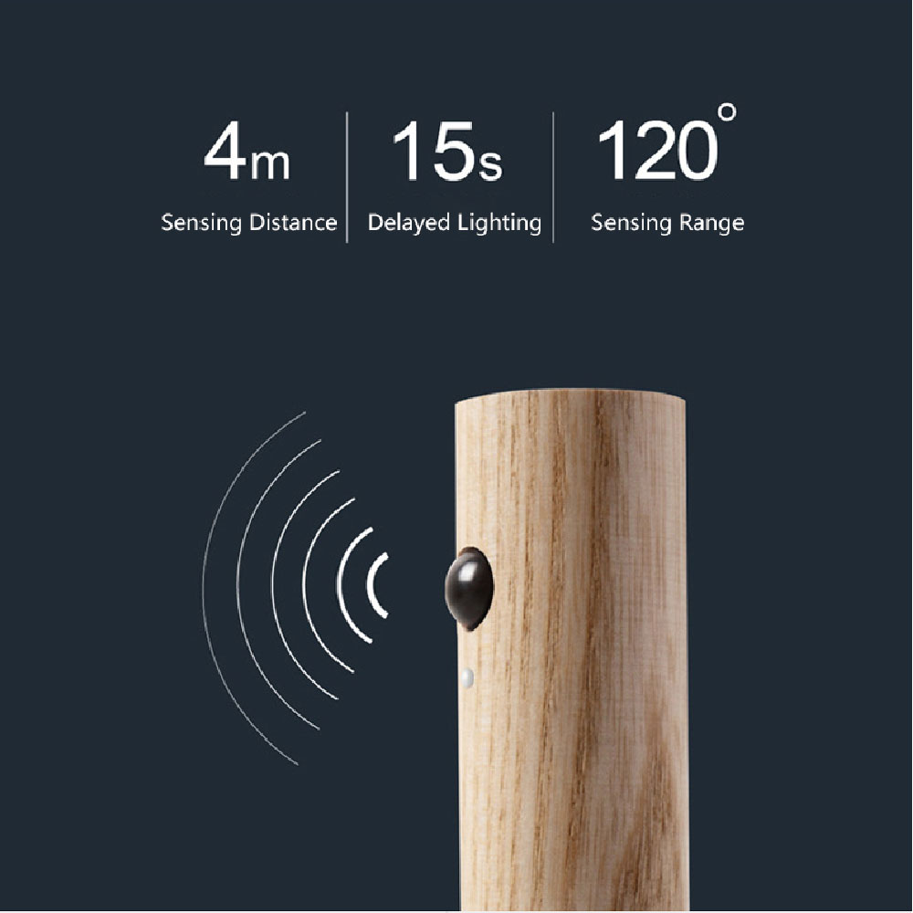 LED USB Wood Wireless Light with Motion Sensor by Vivalo