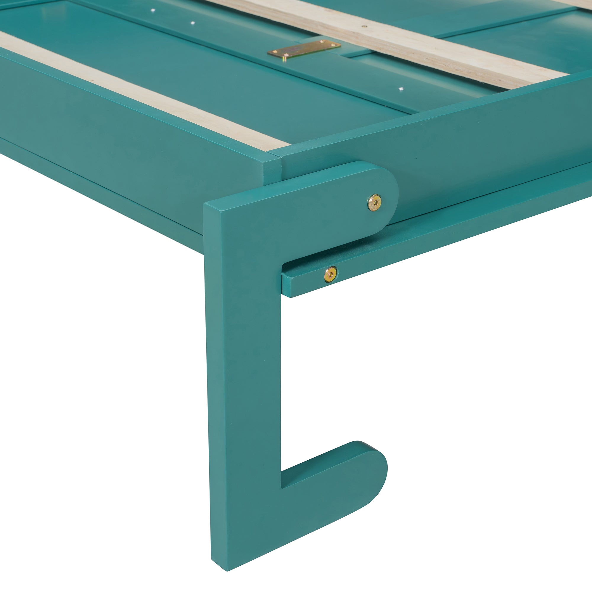 Rotating Wall Murphy Beds with Bookshelf, Teal (TWIN)