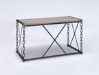 Rustic Oak Desk with Black Metal Chain Legs