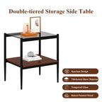 End Table Gray Glass, set of 2