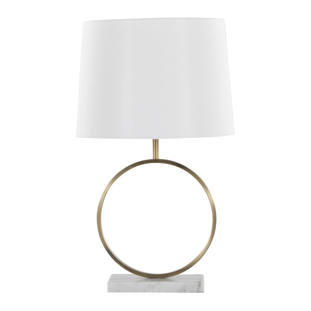 Moon Contemporary Table Lamp with linen shade by Lumisource