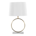 Moon Contemporary Table Lamp with linen shade by Lumisource