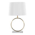 Moon Contemporary Table Lamp with linen shade by Lumisource