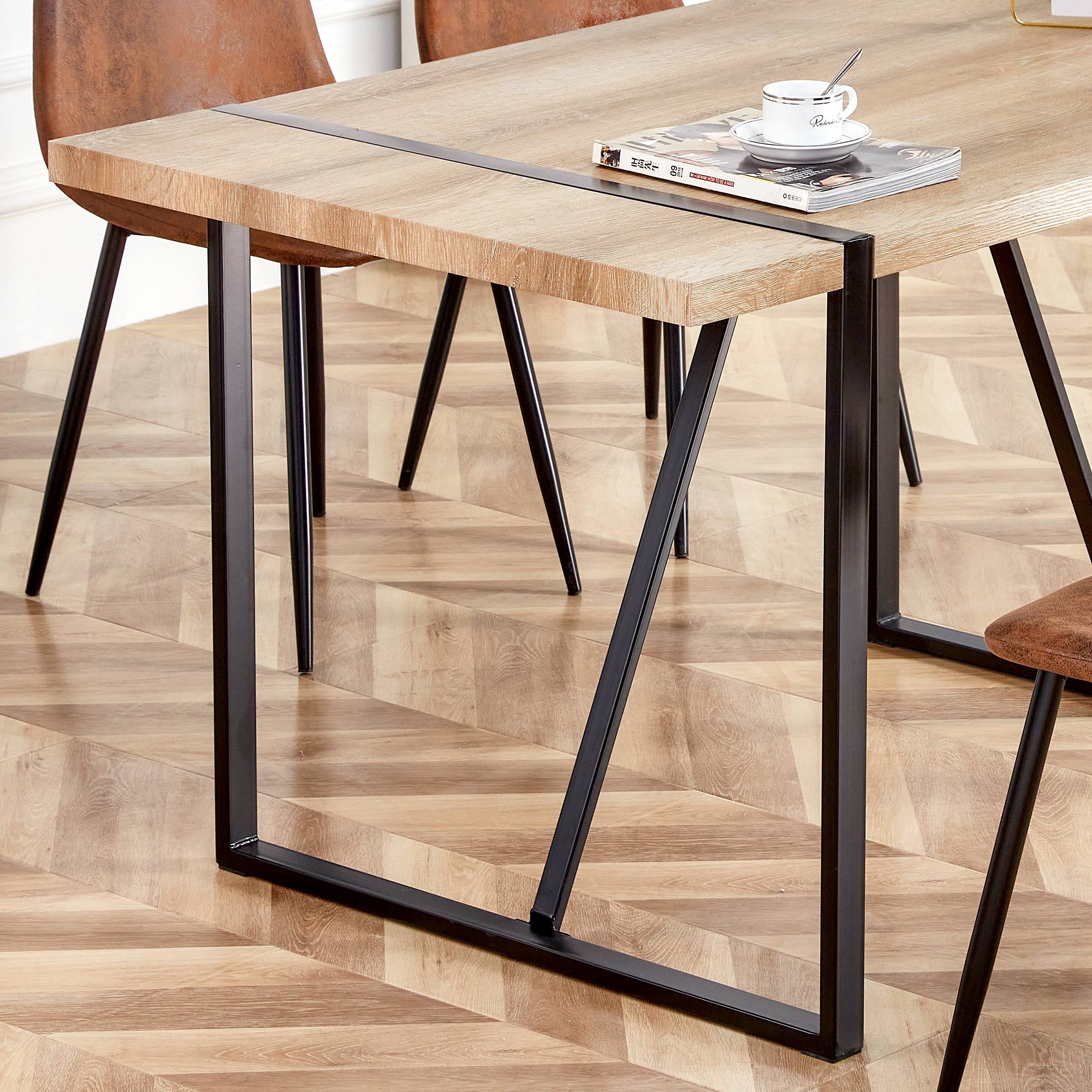 Table with Stylish Metal Frame