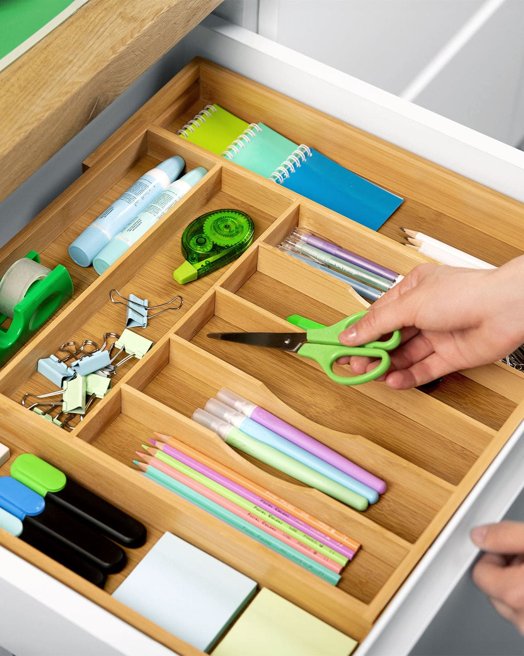 Bamboo Silverware Drawer Organizer, Expandable