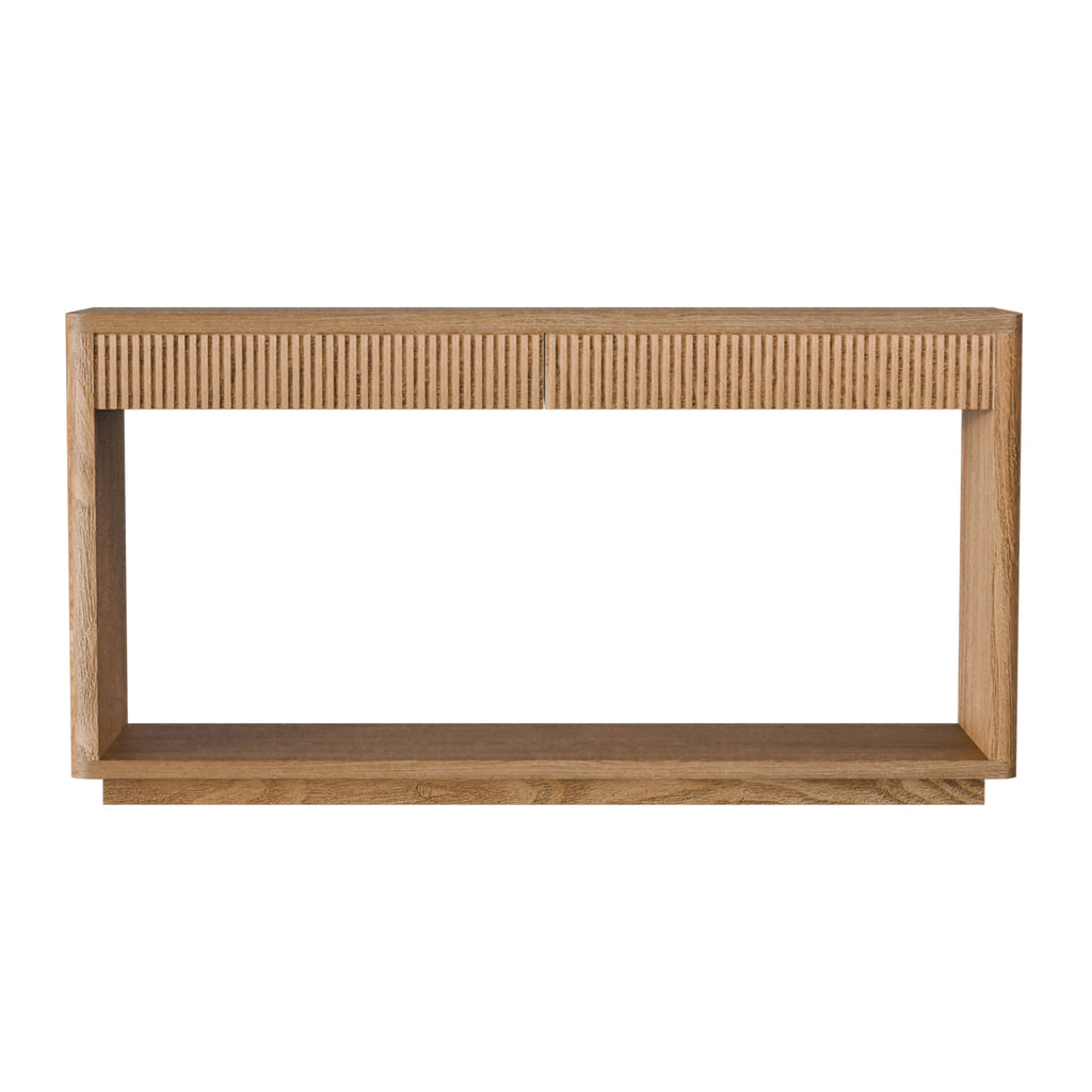 Fluted Console Table with 2-Drawers