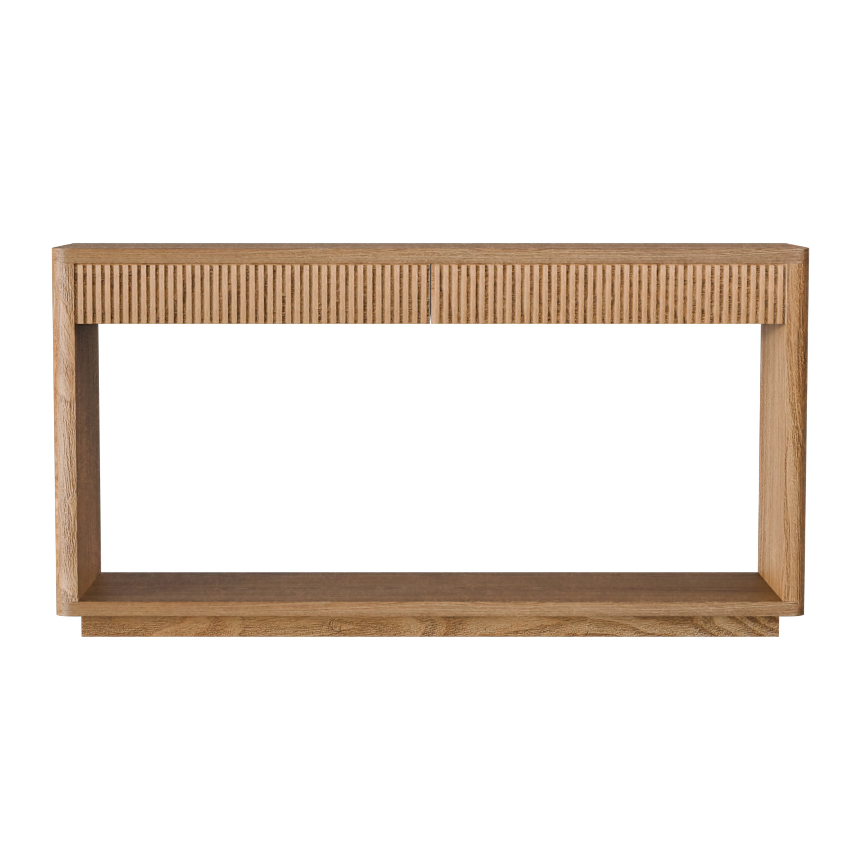 Fluted Console Table with 2-Drawers