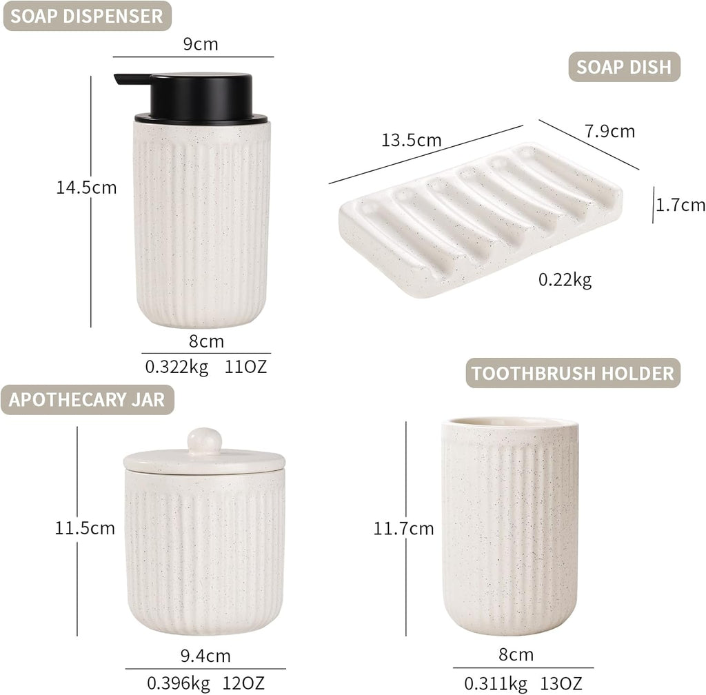 Foaming Bathroom Set 4-Piece Recycled Eco-Clay by BosilunLife
