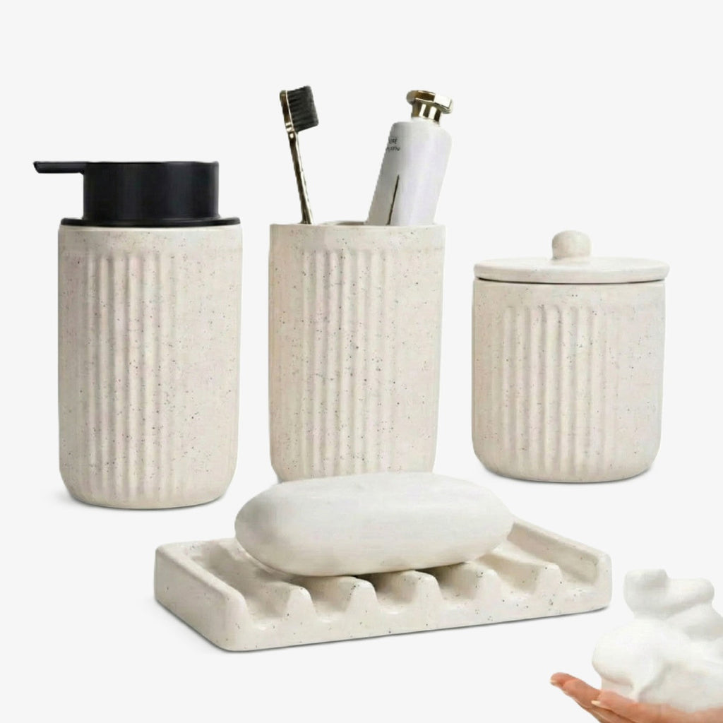 Foaming Bathroom Set 4-Piece Recycled Eco-Clay by BosilunLife