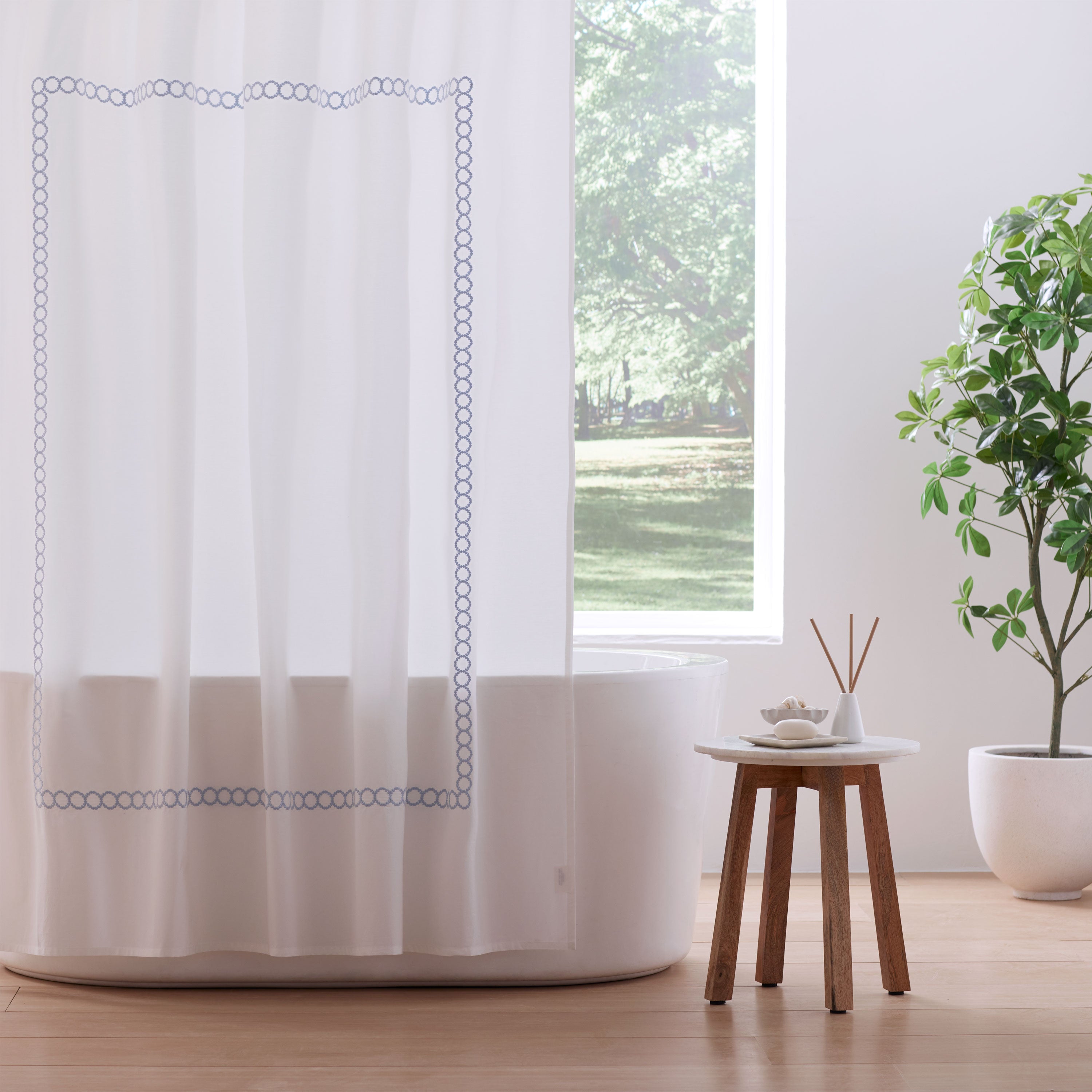 Clean Design Home® Savoy Embroidery Shower Curtain