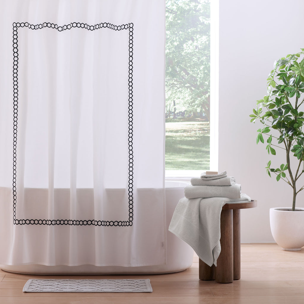 Clean Design Home® Savoy Embroidery Shower Curtain