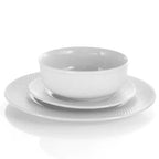 18-Piece White Porcelain Dinnerware Set with Plates Bowls Mugs - Service for 4