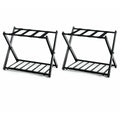 Luggage Rack, Folding Black Metal, set of 2