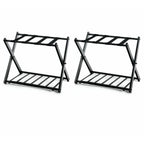 Luggage Rack, Folding Black Metal, set of 2