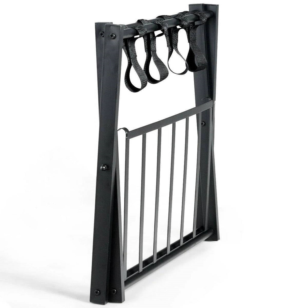 Luggage Rack, Folding Black Metal, set of 2