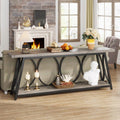Industrial Wood Top Sofa Table-Grey, 70-inch