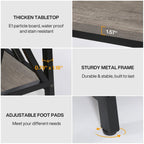 Industrial Wood Top Sofa Table-Grey, 70-inch