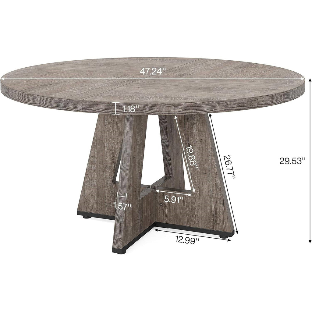 Farmhouse Retro Circular Dining Table, Grey by HomePacific