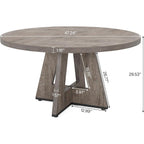 Farmhouse Retro Circular Dining Table, Grey by HomePacific