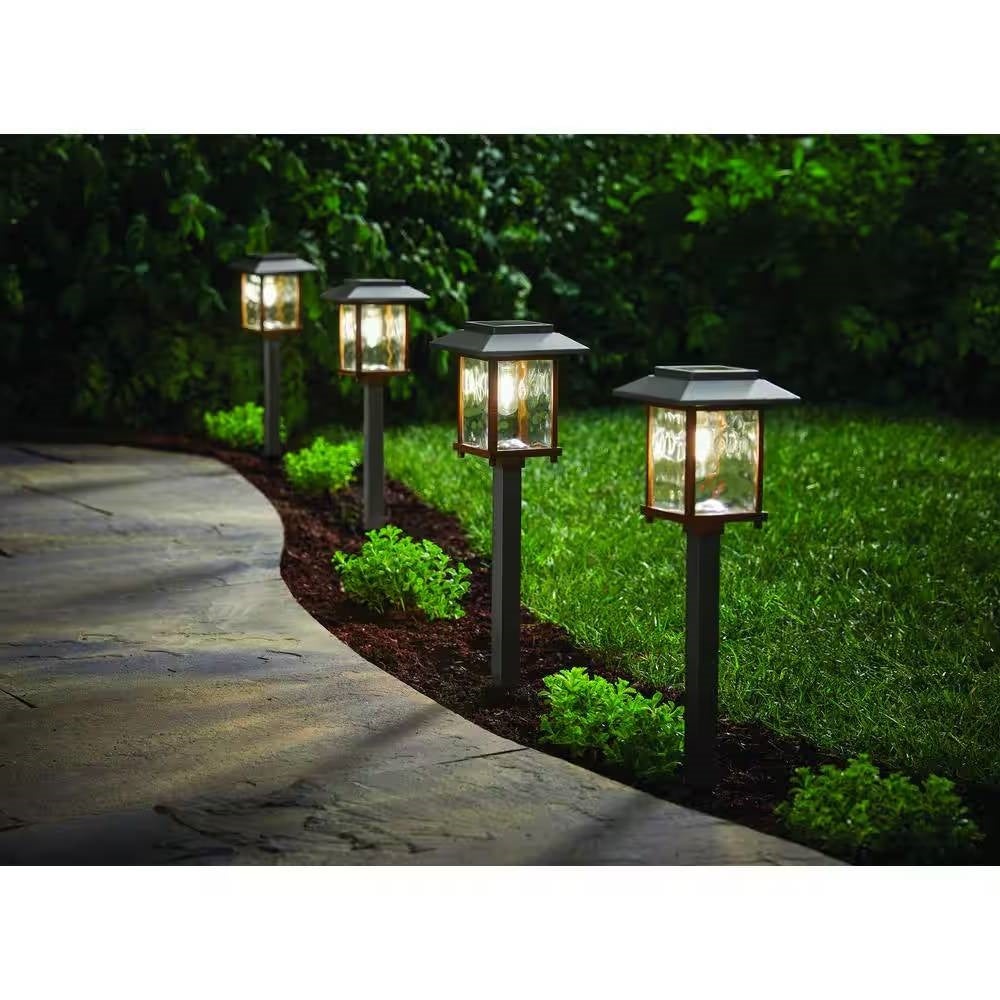 Bronze Solar LED Light Outdoor Path Lighting, 4 pack
