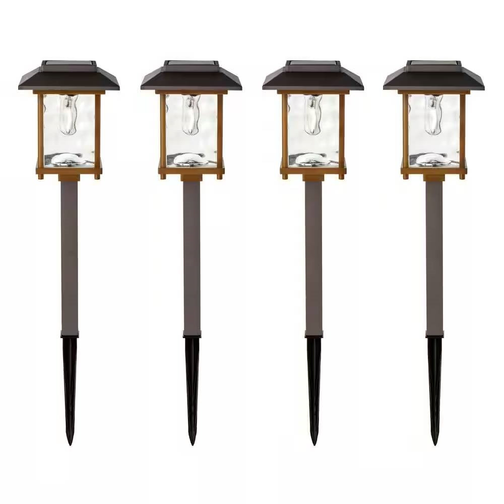 Bronze Solar LED Light Outdoor Path Lighting, 4 pack