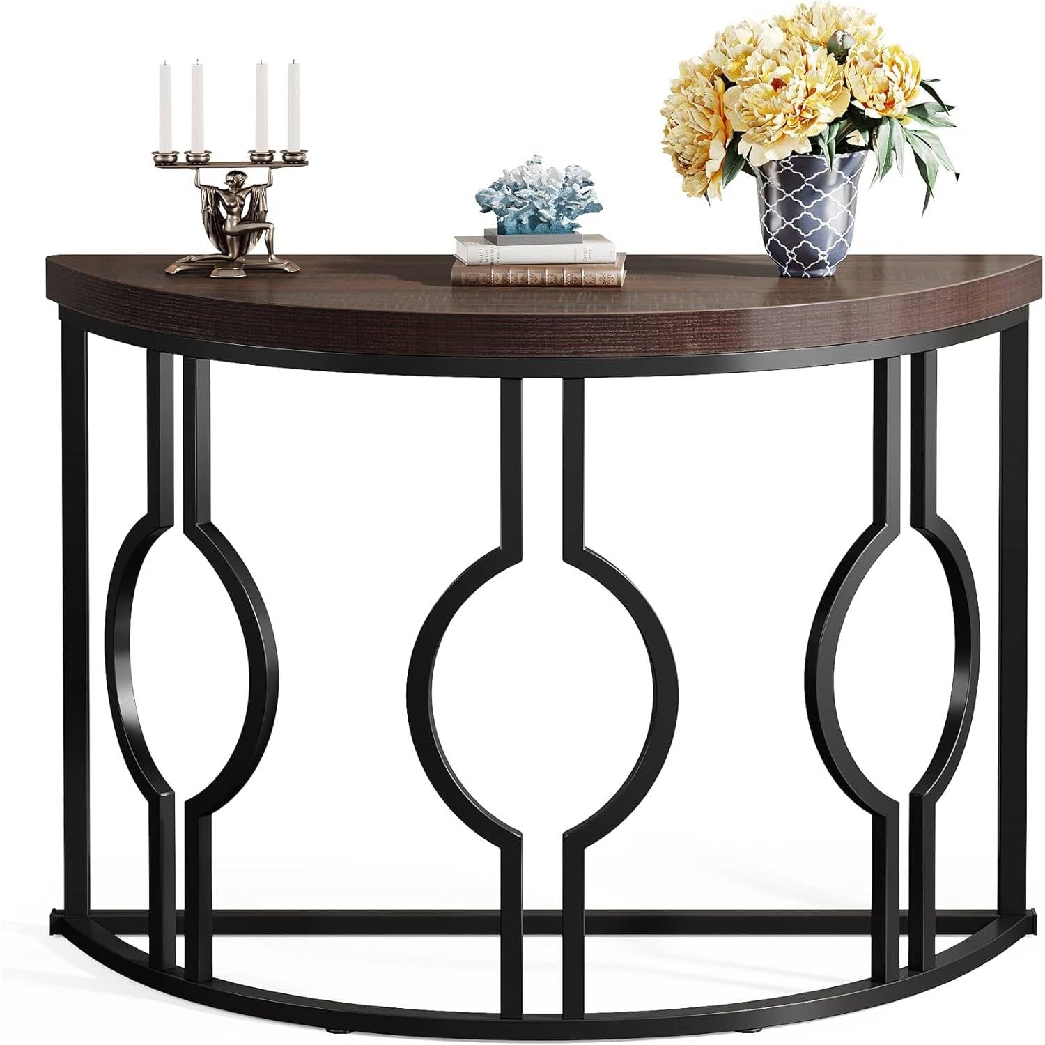 Modern 43-inch Half Moon Accent Console Table