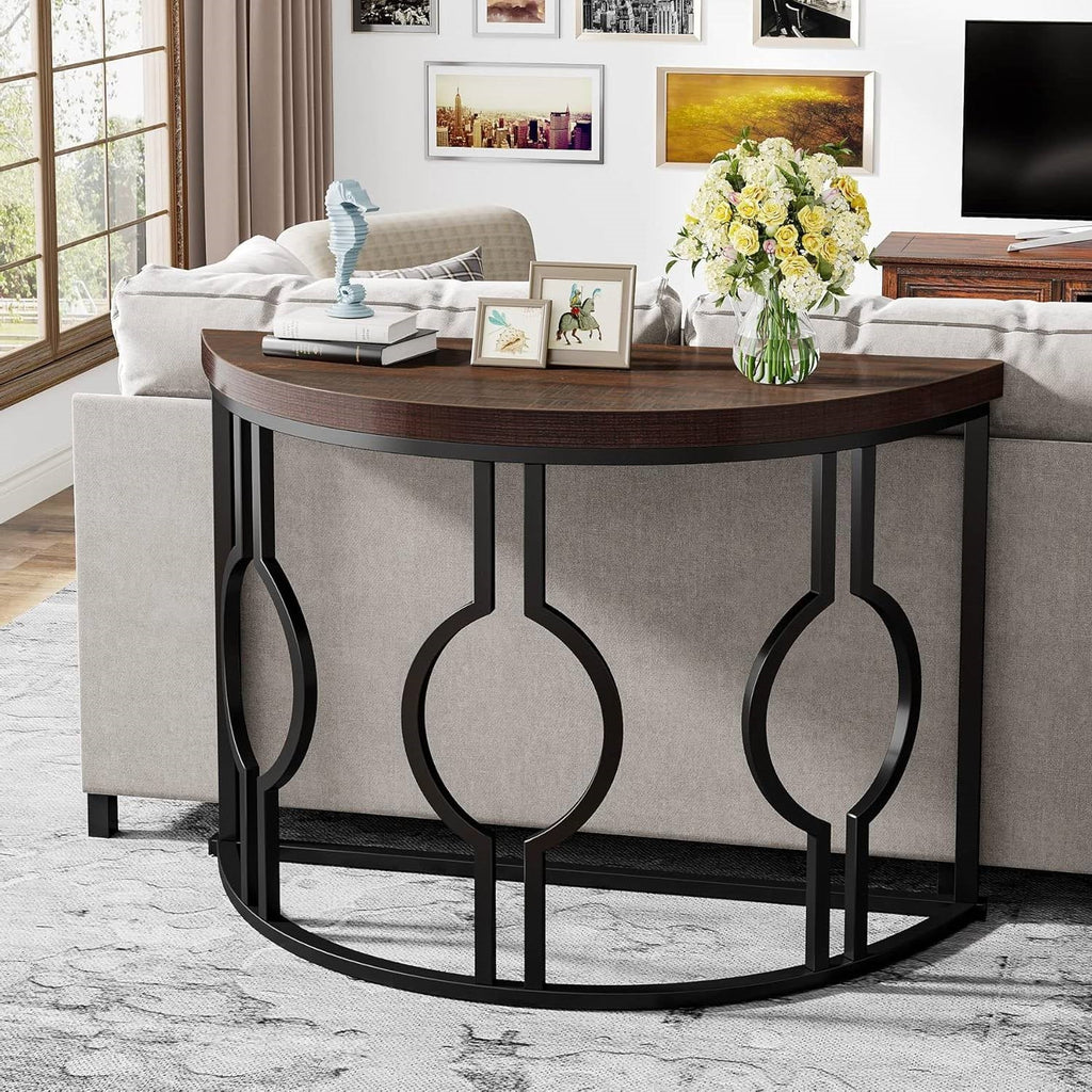 Modern 43-inch Half Moon Accent Console Table