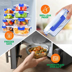 Glass Food Storage Container Bakeware Set with Snap Locking Lids, 24 pc
