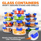 Glass Food Storage Container Bakeware Set with Snap Locking Lids, 24 pc
