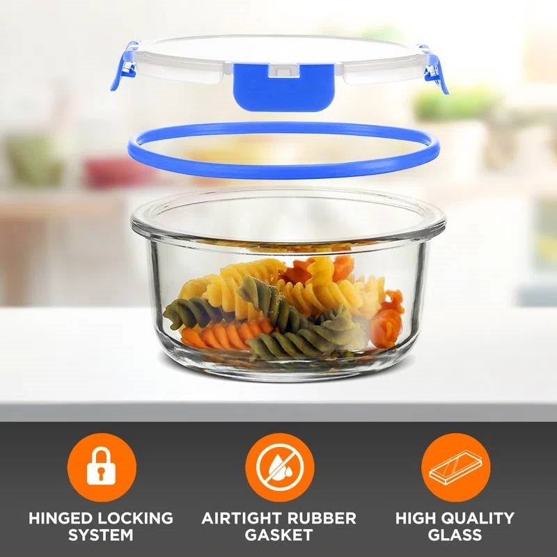 Glass Food Storage Container Bakeware Set with Snap Locking Lids, 24 pc