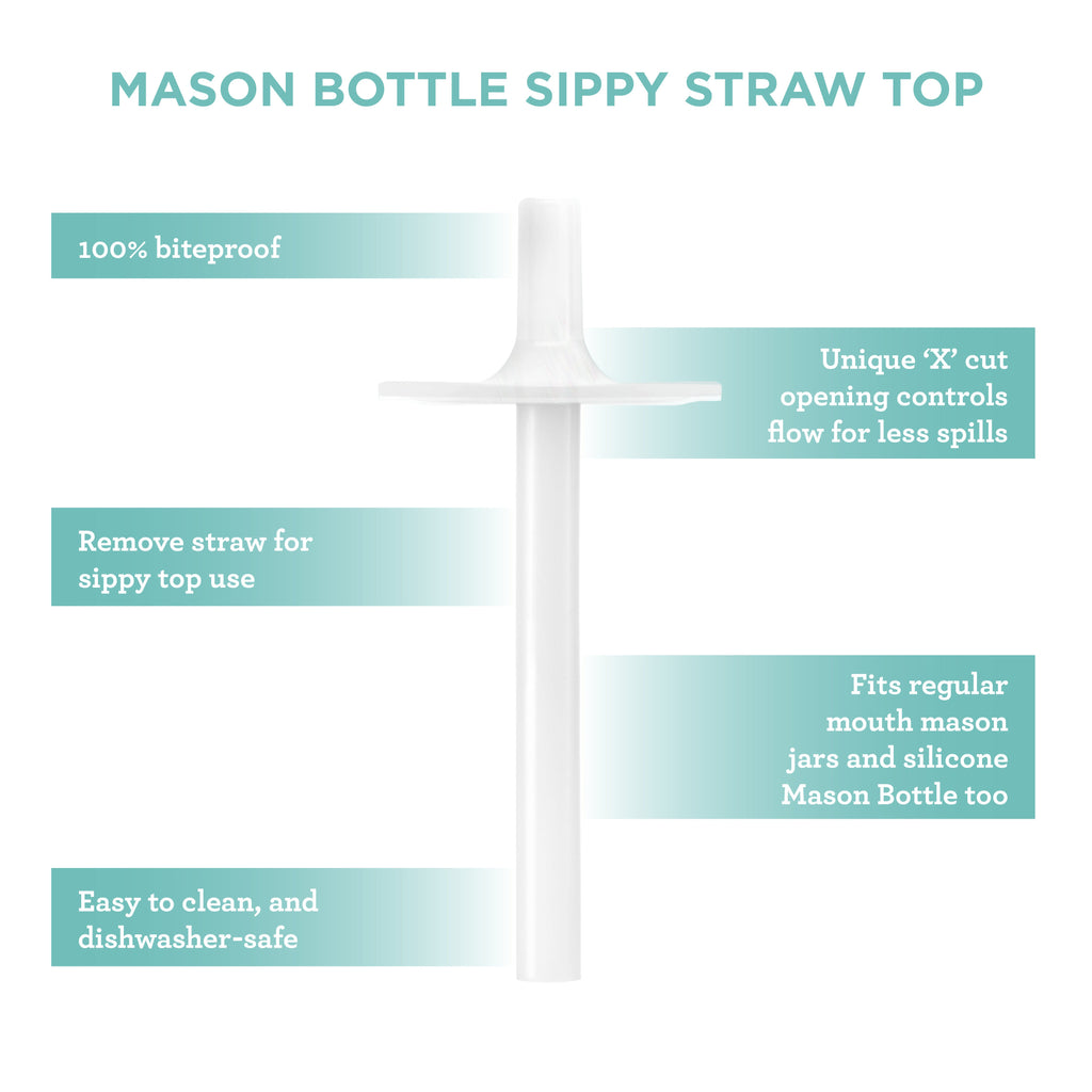Silicone Straw Tops by Mason Bottle, set of 2