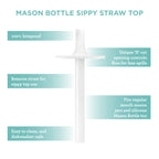 Silicone Straw Tops by Mason Bottle, set of 2