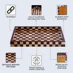 Brown Checkered Decorative Tray