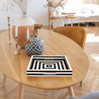 Tray in Black White Concentric Design, 2 sizes