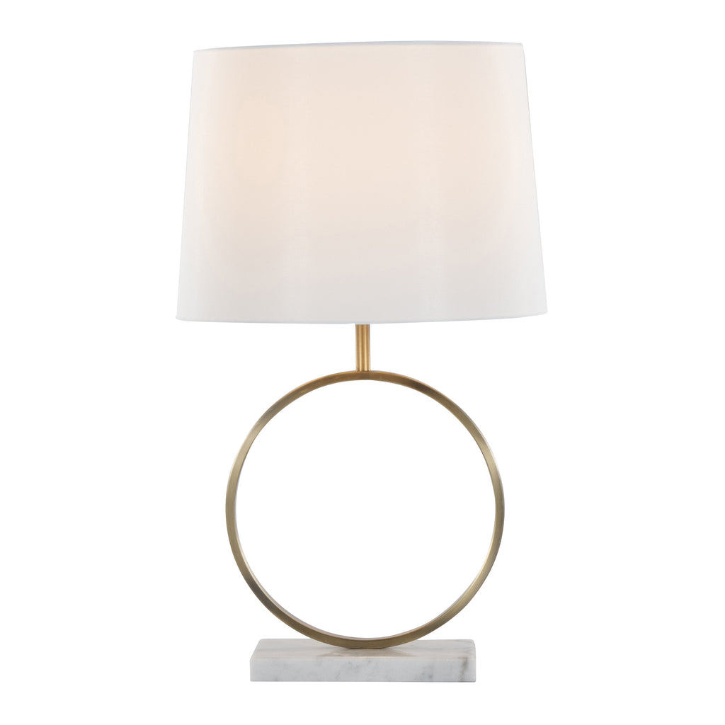 Moon Contemporary Table Lamp with linen shade by Lumisource