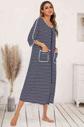 Pajama Dress with Round Neck