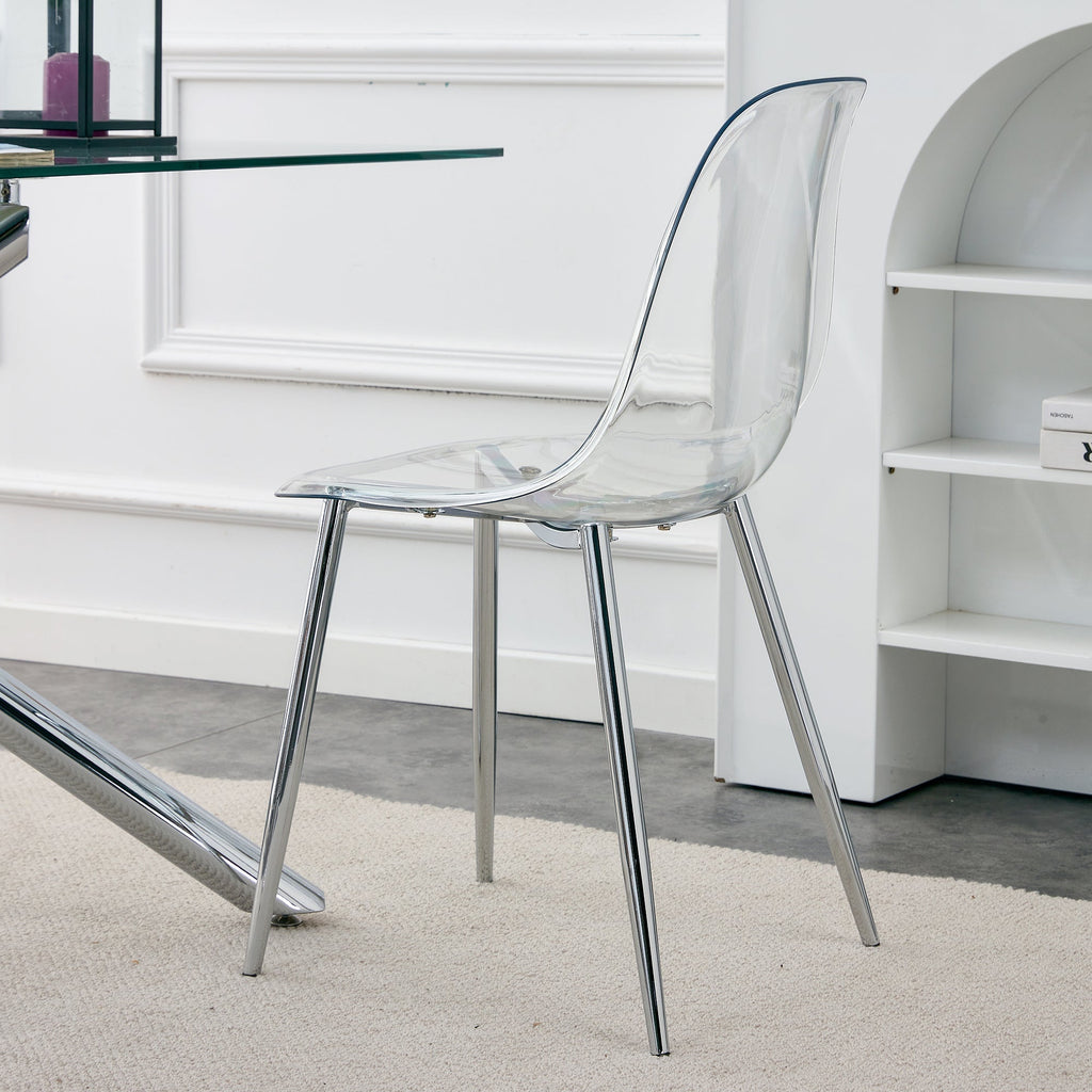 Transparent Dining Chairs, 6 pc Set