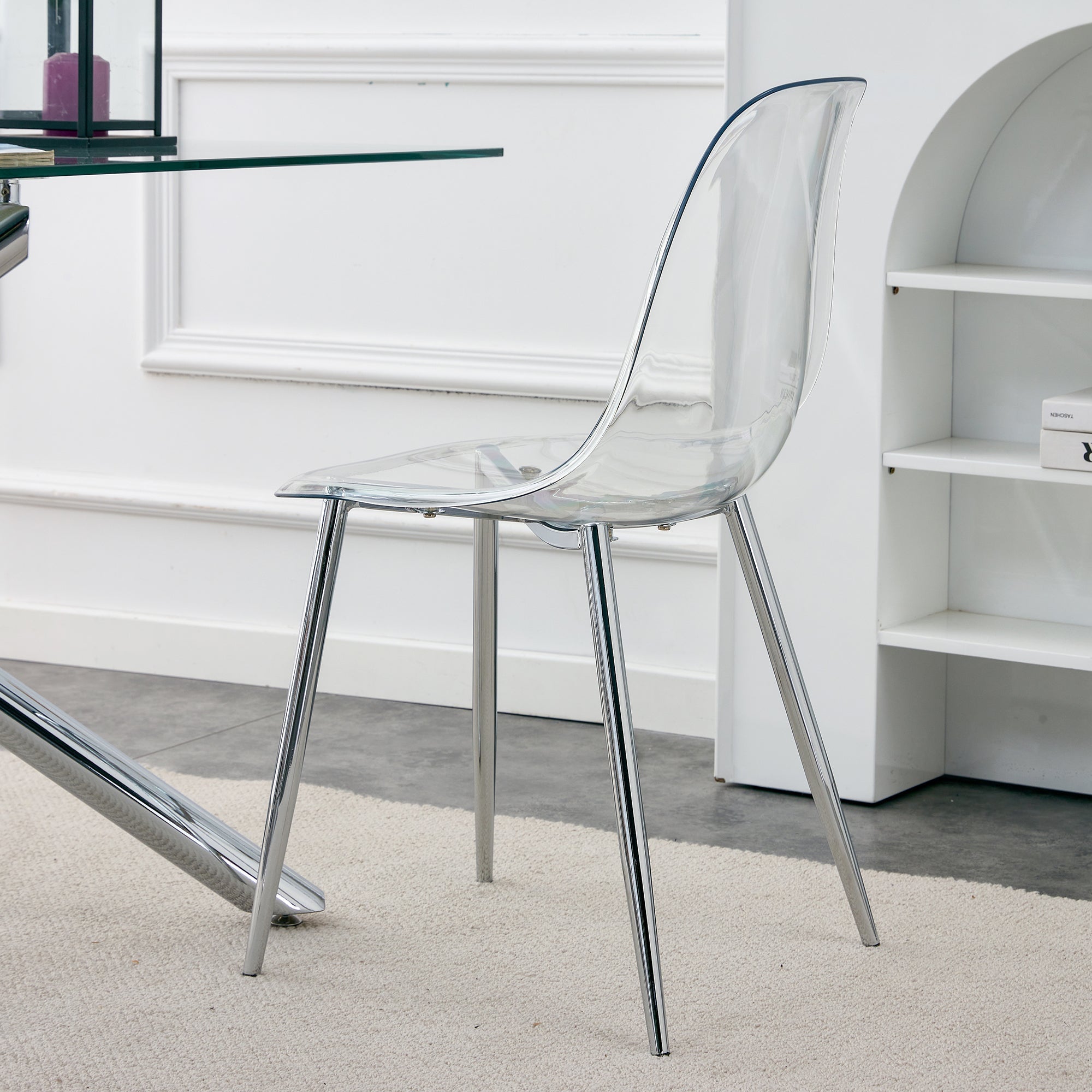Transparent Dining Chairs, 6 pc Set