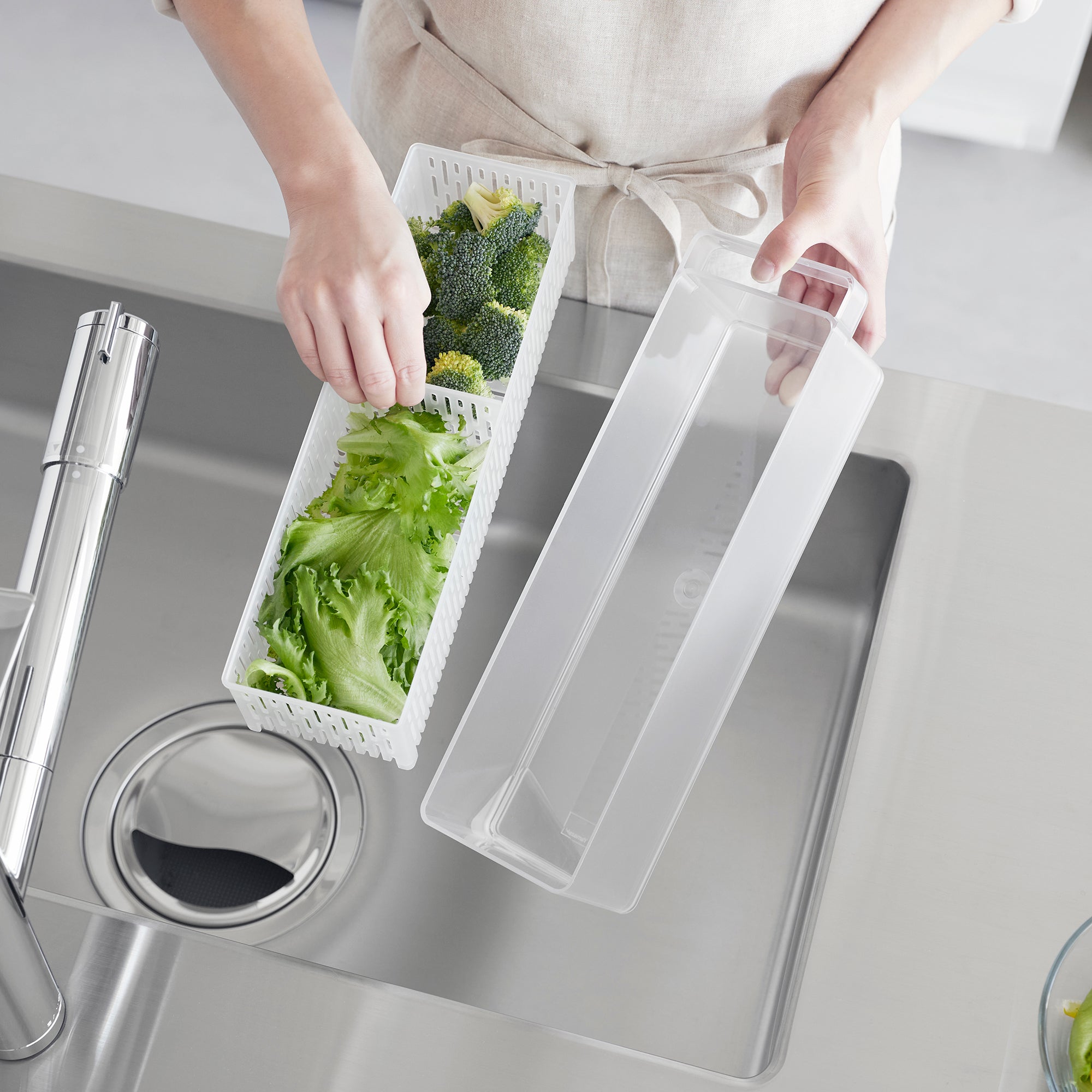 Storage Basket with Lid & Divider