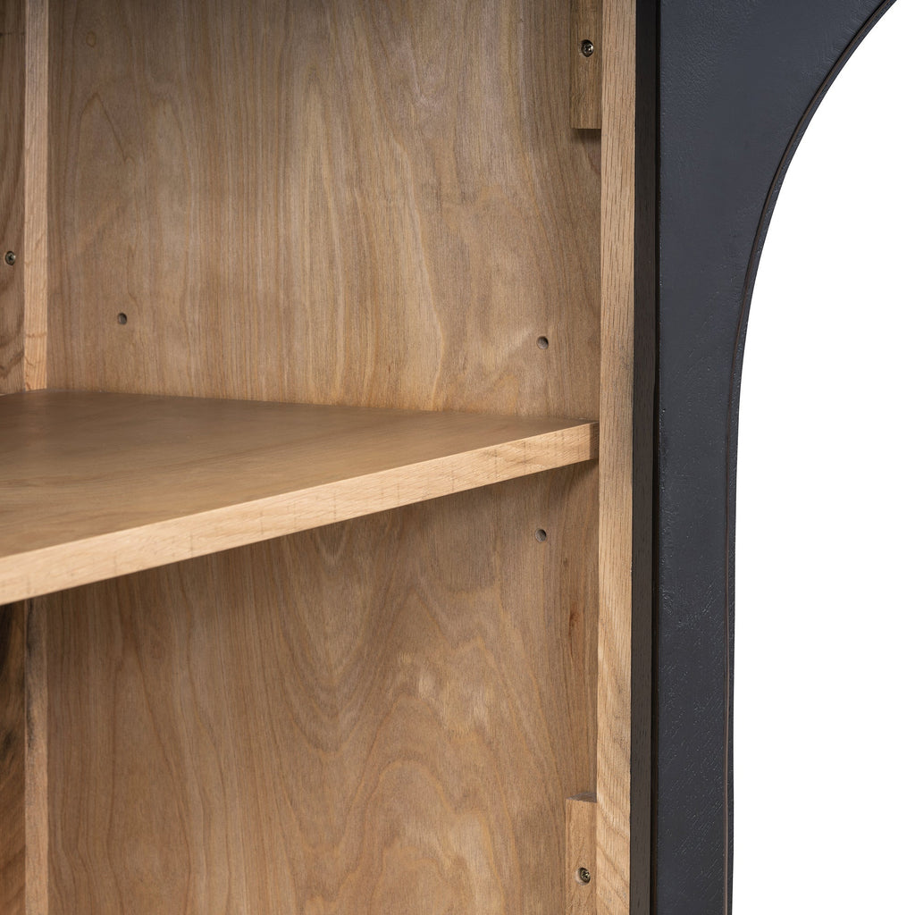 4-Door Storage Sideboard Buffet Cabinet with Arched Glass Doors