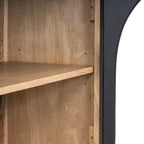 4-Door Storage Sideboard Buffet Cabinet with Arched Glass Doors